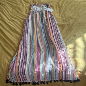 THML Multicolor Striped  Dress with Tassels